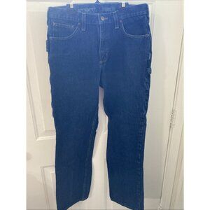 Men’s Carhartt Blue Carpenter Jeans Sz 32/32 Rugged Relaxed Fit  Workwear  (C3)